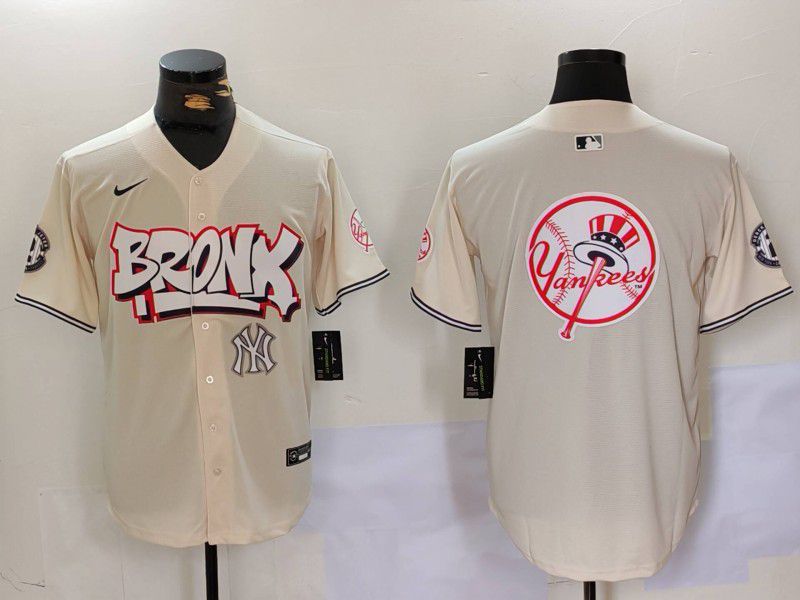 Men New York Yankees Blank Cream joint name 2024 Nike MLB Jersey style 17->washington redskins->NFL Jersey